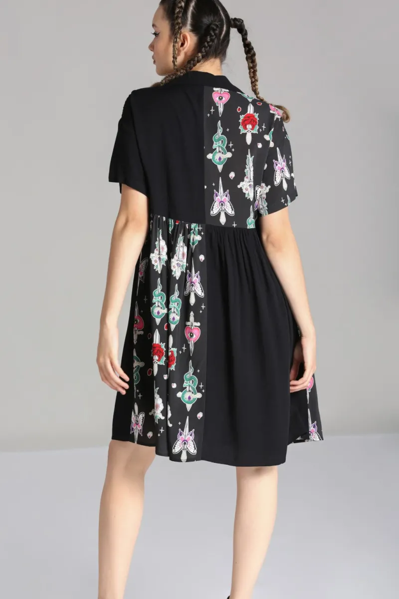 Hell Bunny Cersei Knee Dress Black