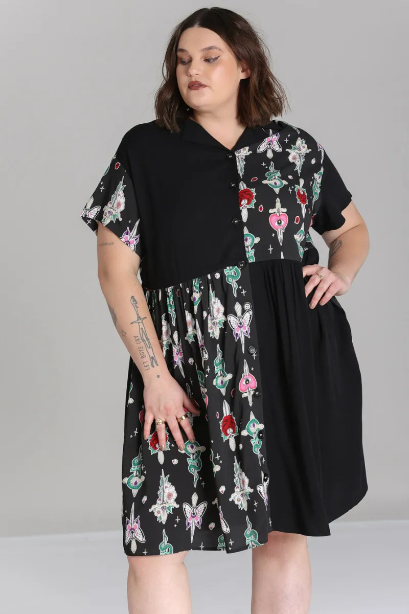 Hell Bunny Cersei Knee Dress Black