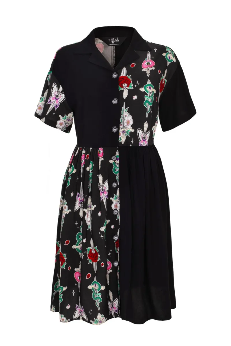 Hell Bunny Cersei Knee Dress Black