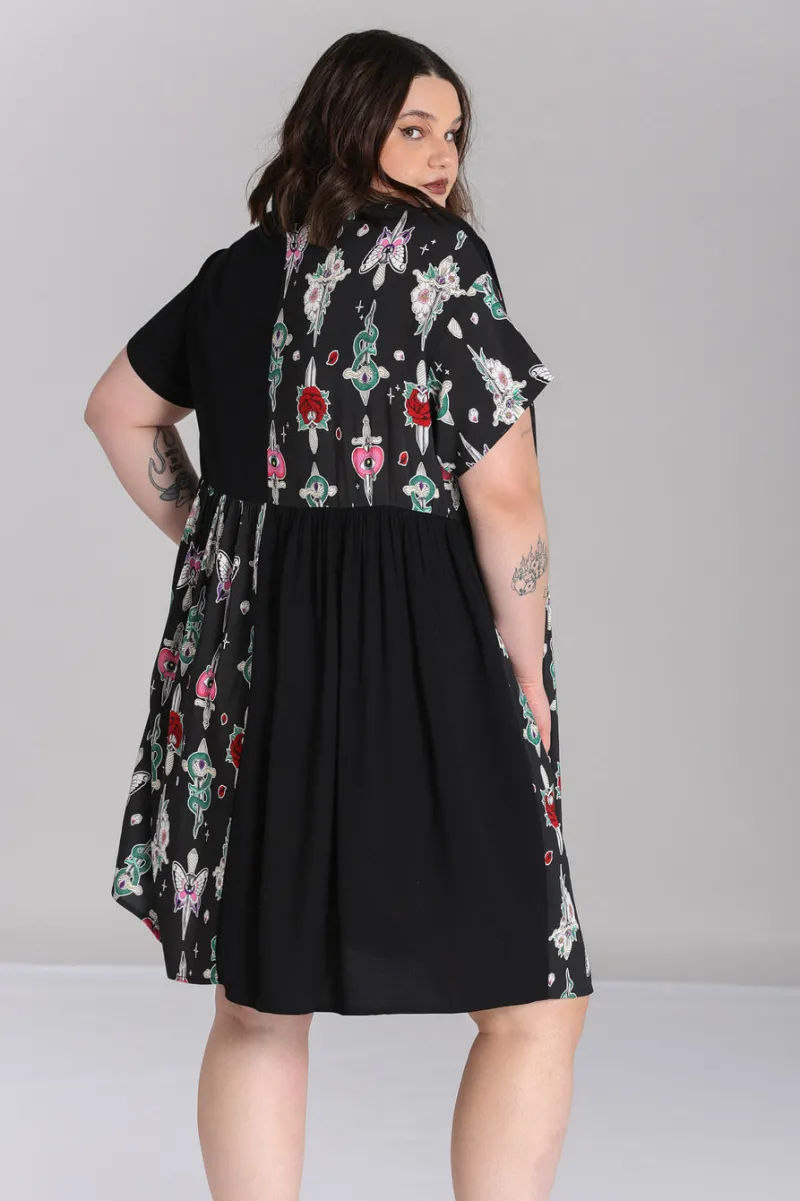 Hell Bunny Cersei Knee Dress Black