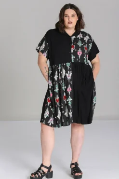 Hell Bunny Cersei Knee Dress Black