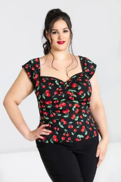 Hell Bunny Cherry Pie Top Black Online
