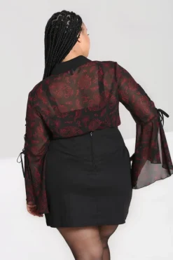 Hell Bunny Clarice Blouse Black Clearance