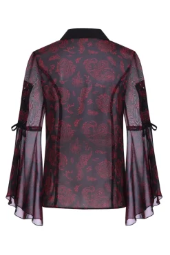 Hell Bunny Clarice Blouse Black Clearance