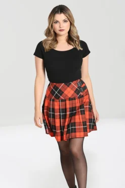 Hell Bunny Clementine Mini Skirt Orange Clearance