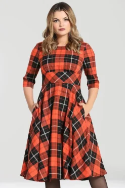 Hell Bunny Clementine 50's Dress Orange
