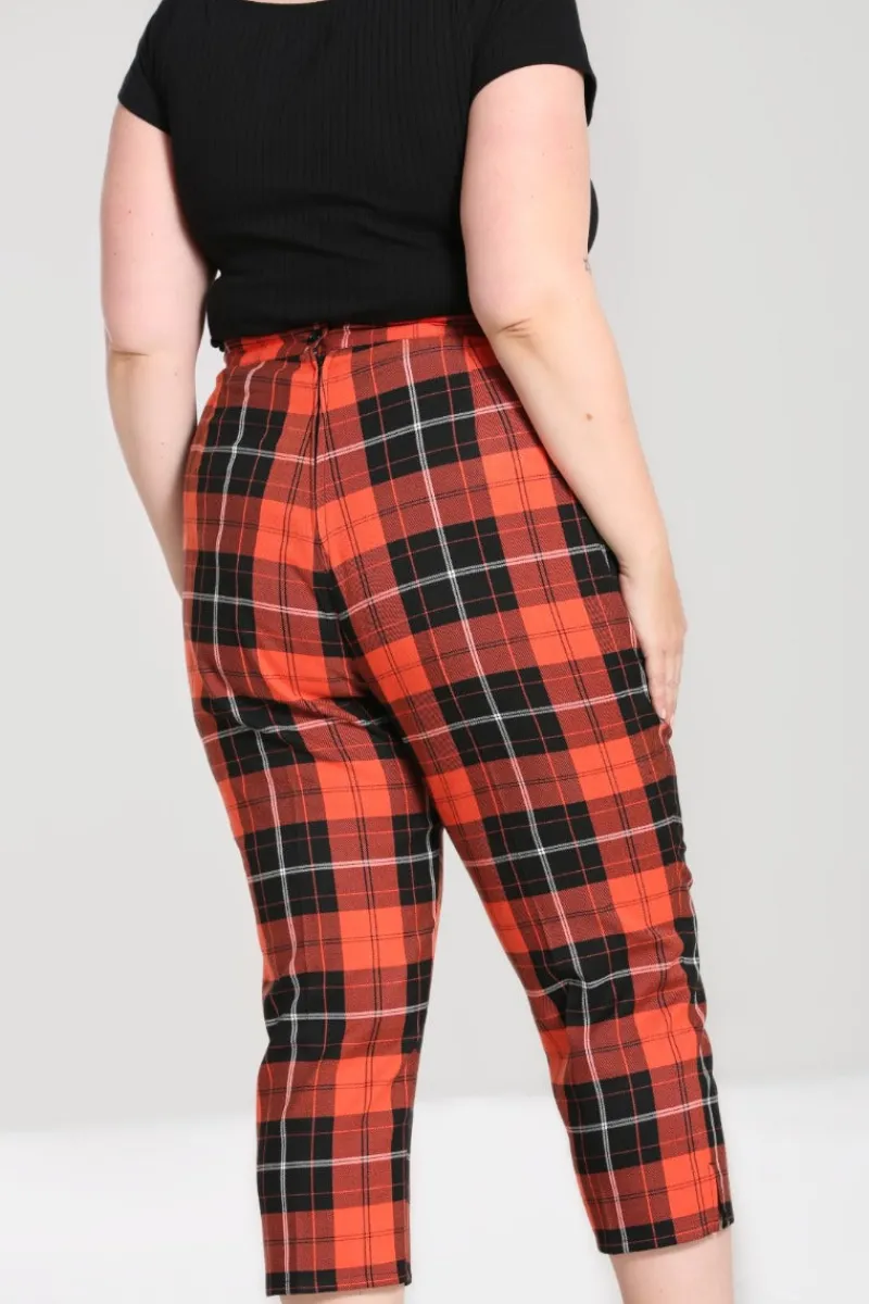 Hell Bunny Clementine Trousers Orange Sale