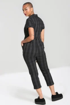 Hell Bunny Cobain Boilersuit Grey