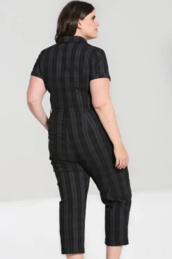 Hell Bunny Cobain Boilersuit Grey