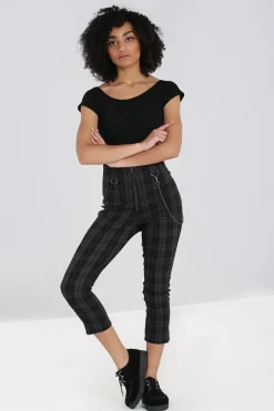Hell Bunny Cobain Capris Grey Discount