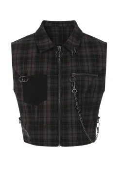 Hell Bunny Cobain Vest Grey Outlet