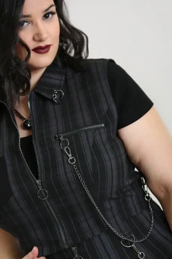 Hell Bunny Cobain Vest Grey Outlet