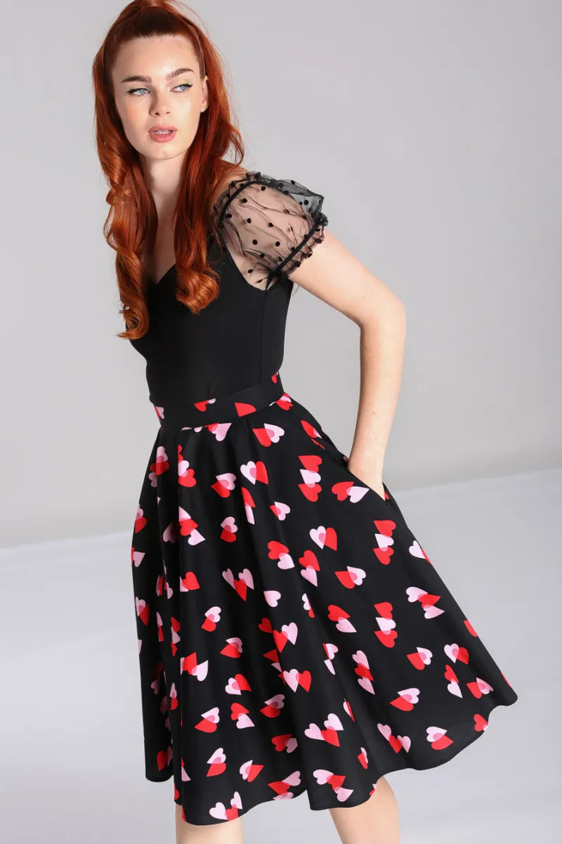 Hell Bunny Confetti Skirt Black