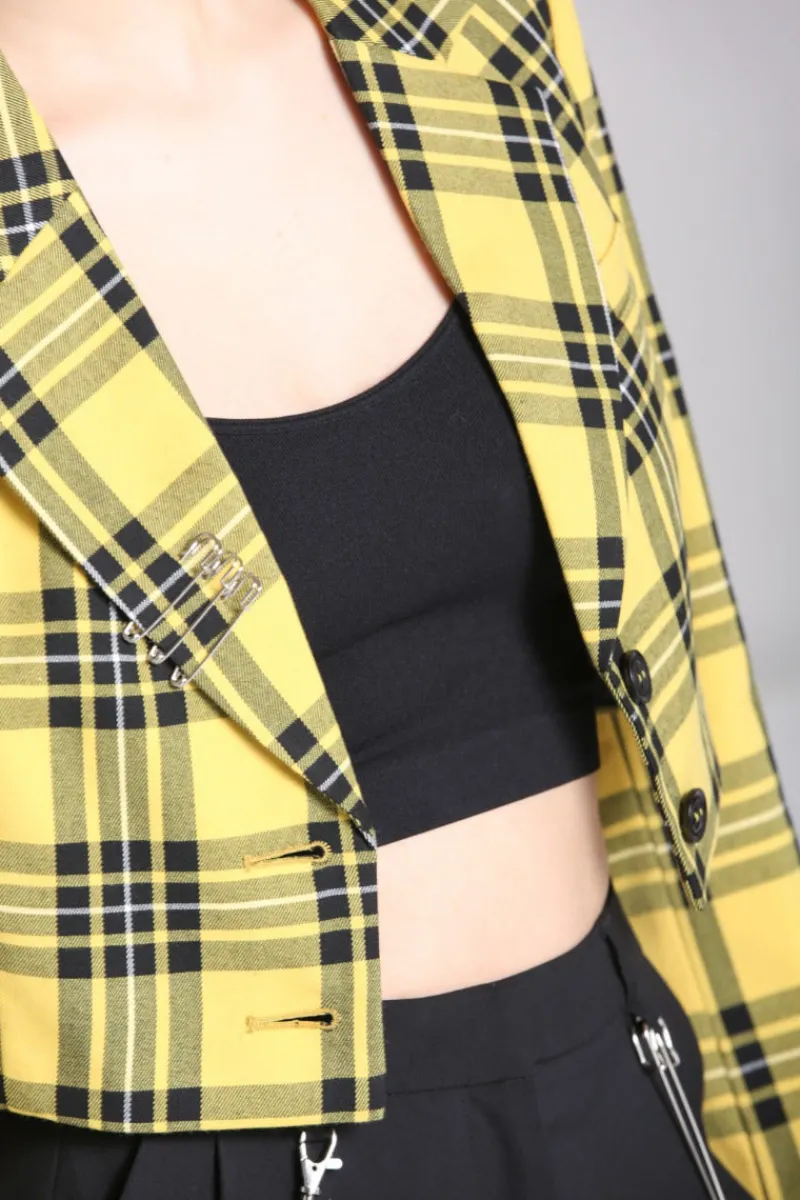 Hell Bunny Corey Blazer Yellow Sale