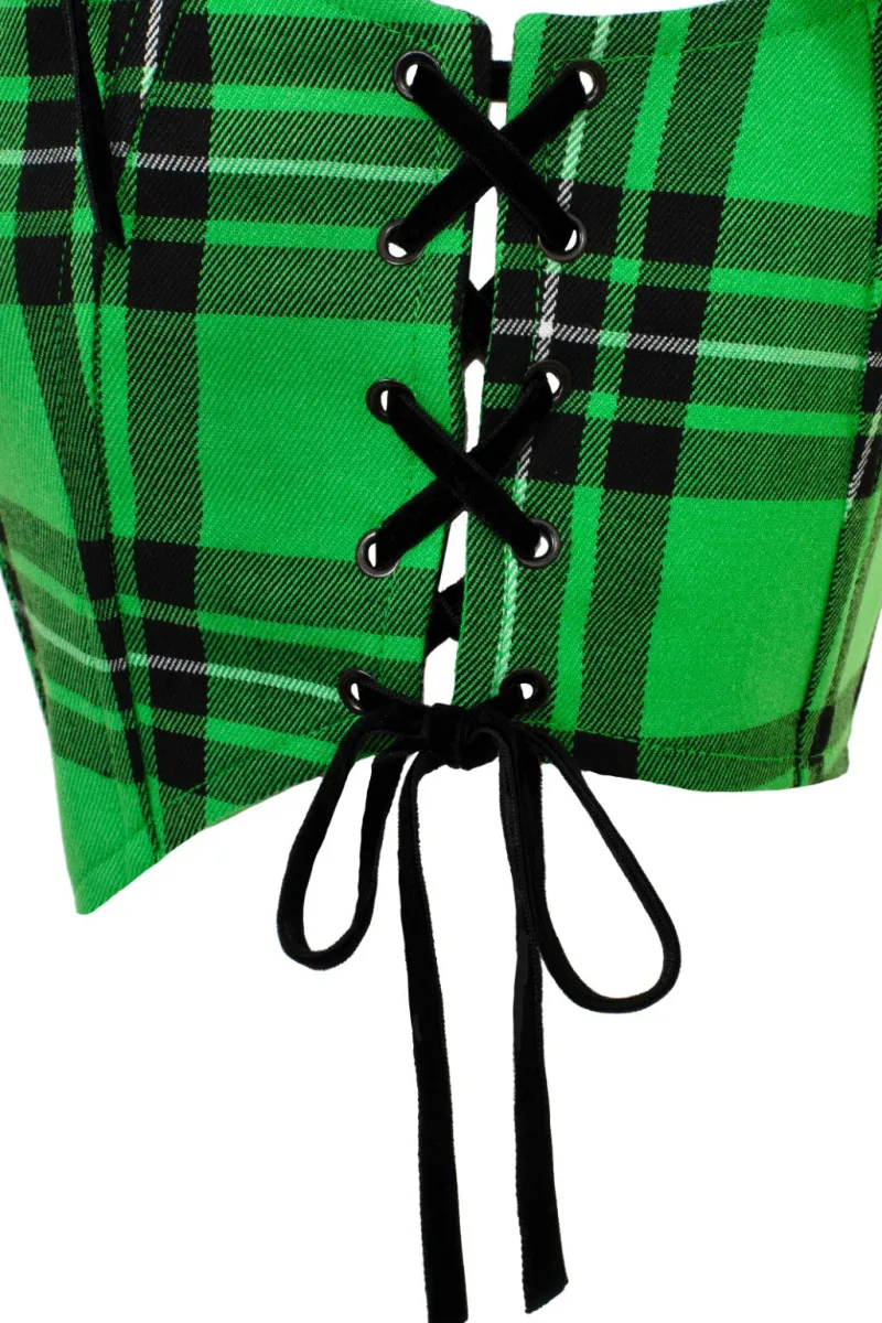 Hell Bunny Corey Corset Green