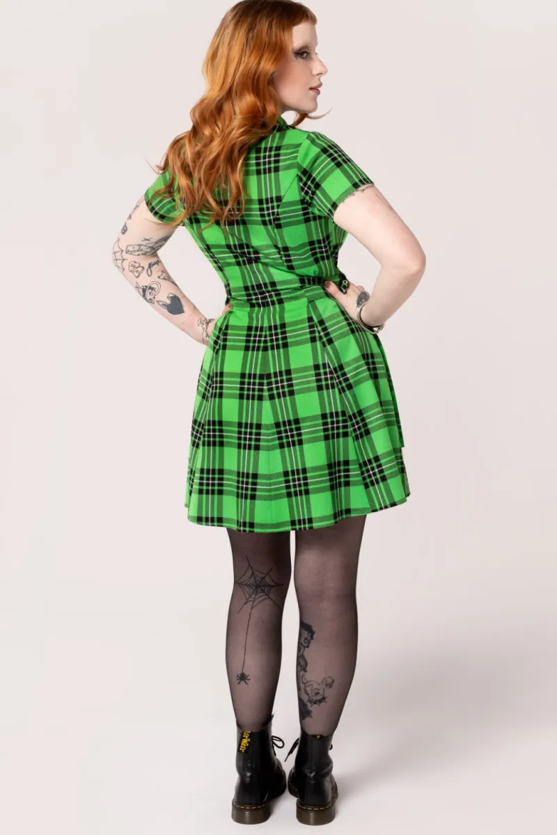 Hell Bunny Corey Dress Green New