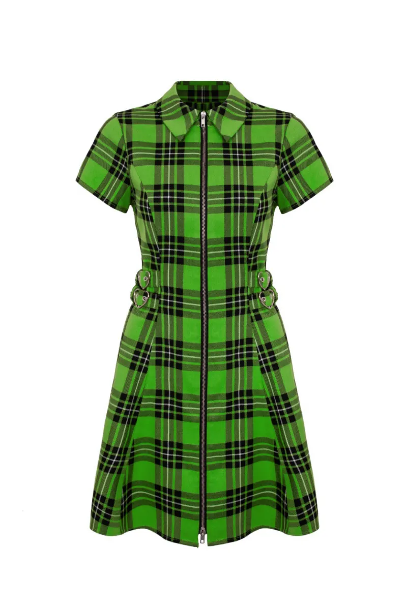 Hell Bunny Corey Dress Green New