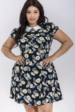 Hell Bunny Daisy Mini Dress Black Outlet