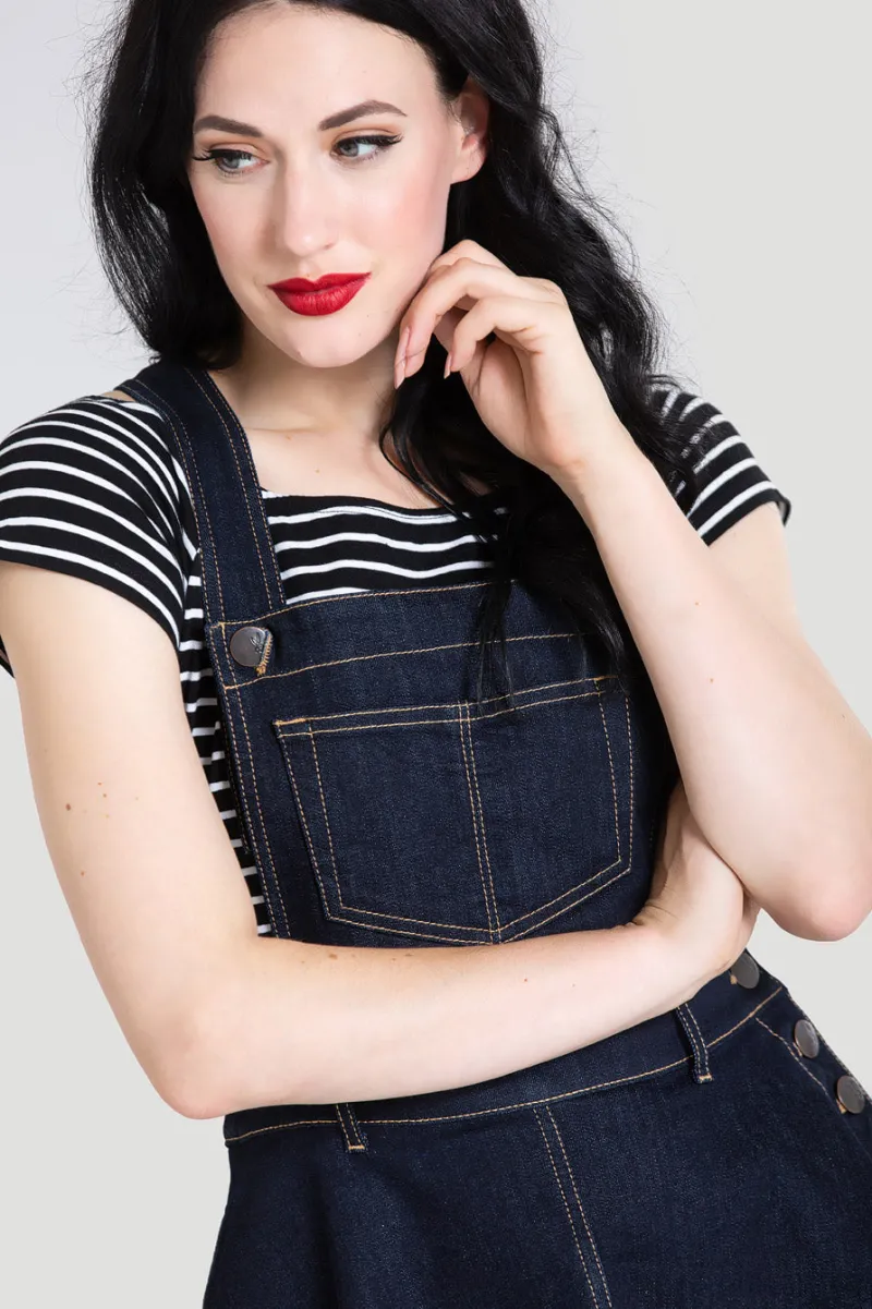 Hell Bunny Dakota Pinafore Dress Outlet