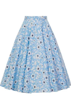 Hell Bunny Daphne 50's Skirt Blue Hot