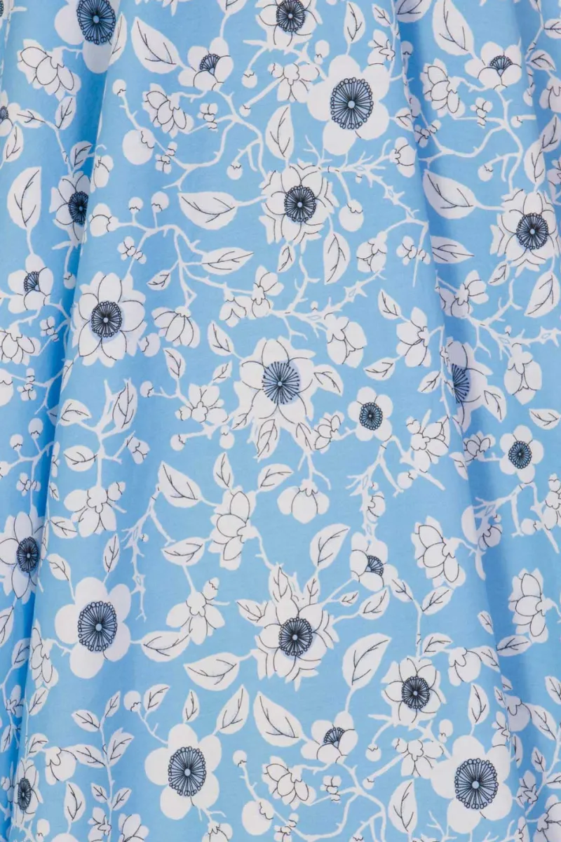 Hell Bunny Daphne 50's Skirt Blue Hot