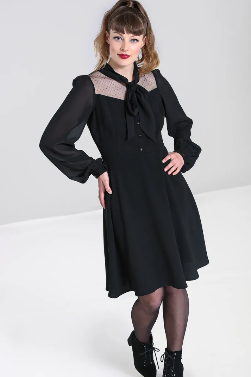 Hell Bunny Darcia Mid Dress Black New