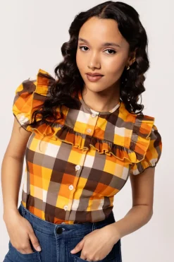 Hell Bunny Darlene Blouse Multi Sale