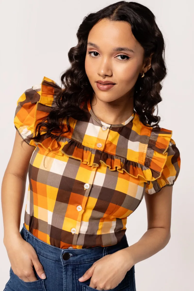 Hell Bunny Darlene Blouse Multi Sale