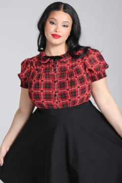 Hell Bunny Date Night Blouse Red
