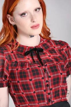 Hell Bunny Date Night Blouse Red