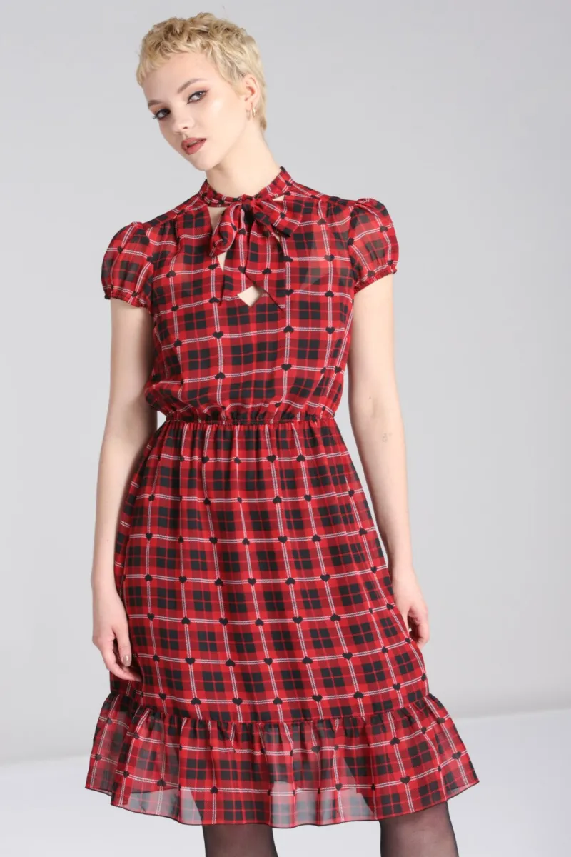 Hell Bunny Date Night Knee Dress Red Hot