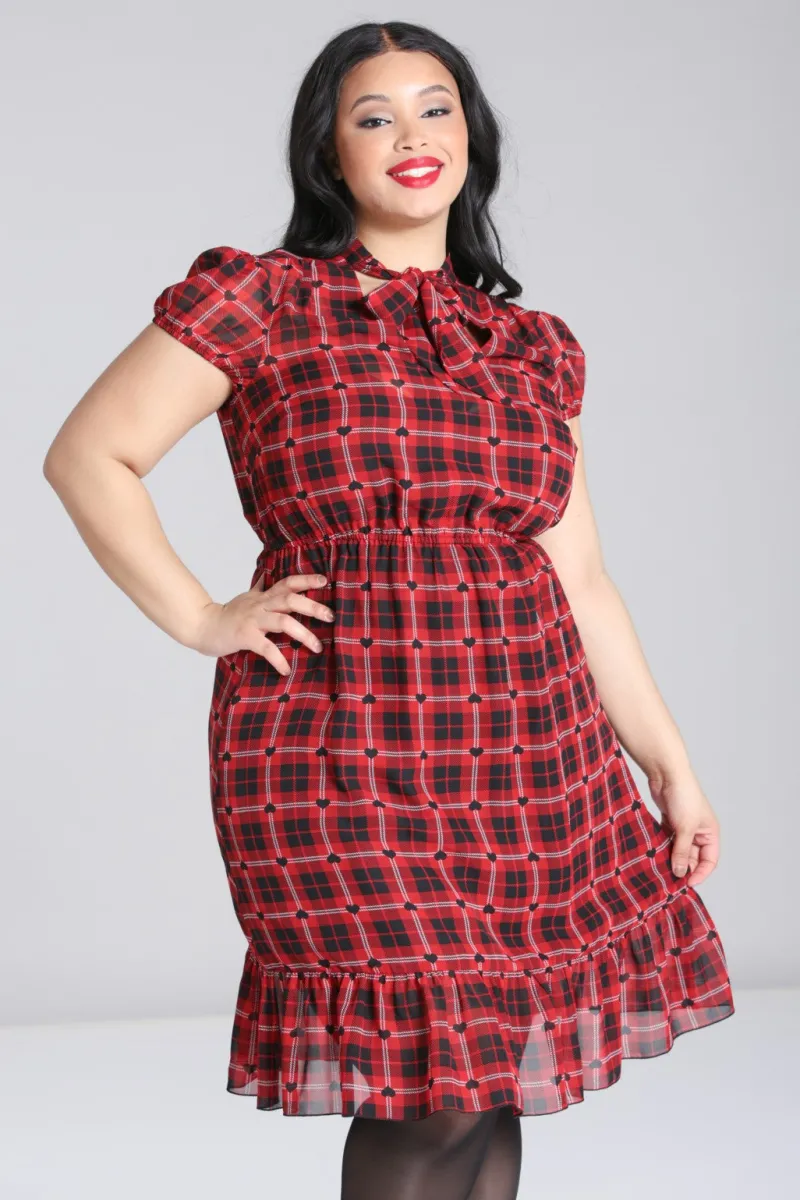 Hell Bunny Date Night Knee Dress Red Hot