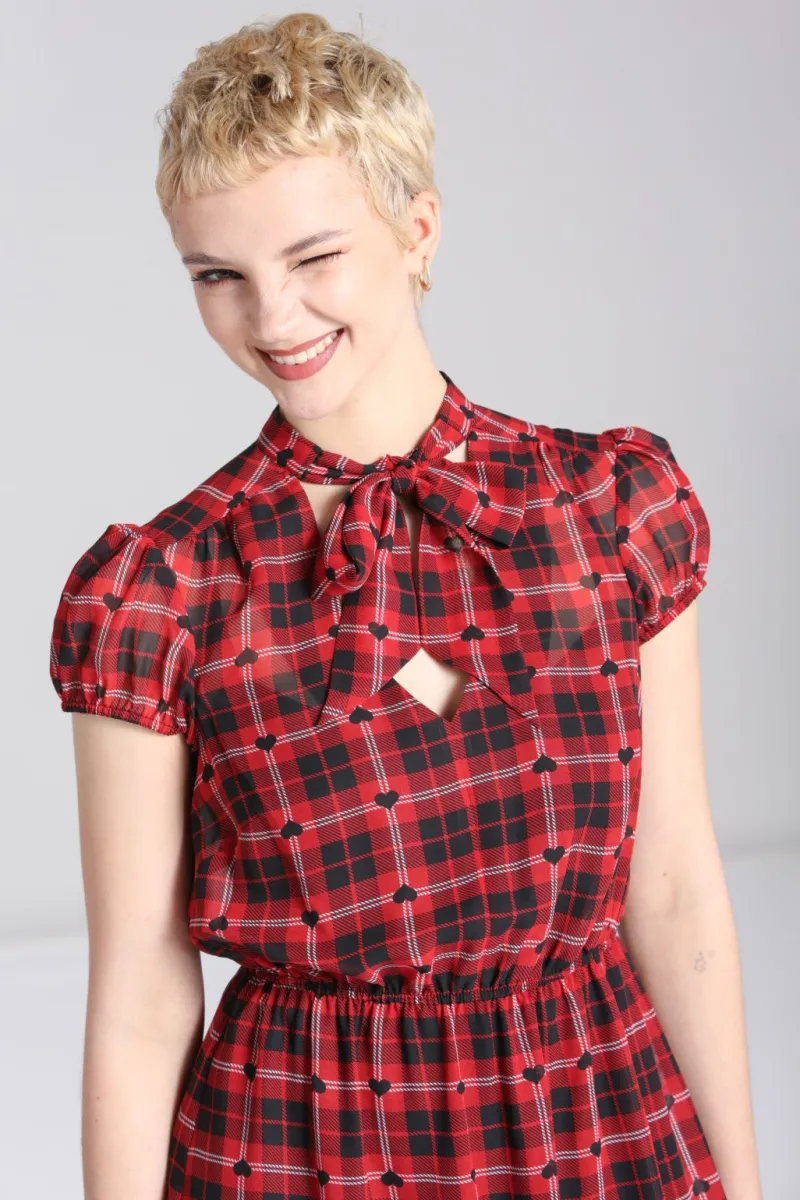 Hell Bunny Date Night Knee Dress Red Hot