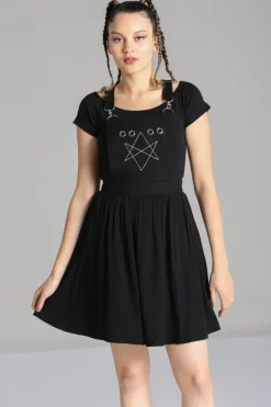 Hell Bunny Destroya Pinafore Dress Black Hot