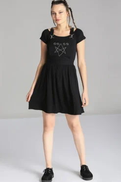 Hell Bunny Destroya Pinafore Dress Black Hot
