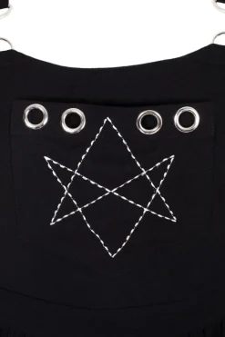 Hell Bunny Destroya Pinafore Dress Black Hot