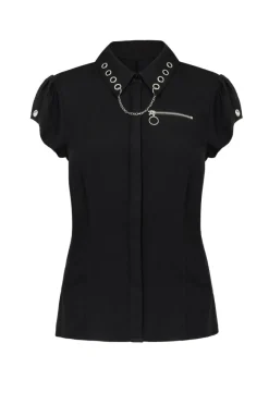 Hell Bunny Destroya Shirt Black