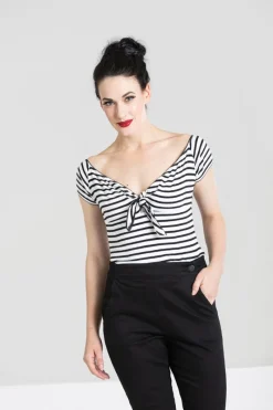 Hell Bunny Dolly Top Black New