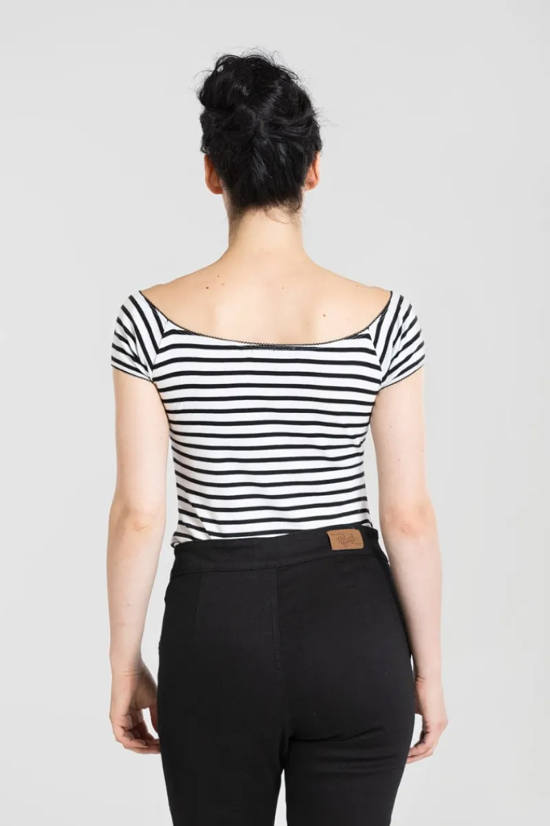 Hell Bunny Dolly Top Black New