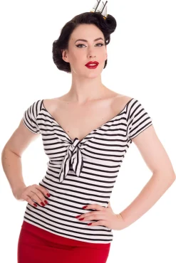 Hell Bunny Dolly Top A Black New