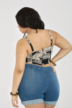 Hell Bunny Dominique Crop Top Black Hot