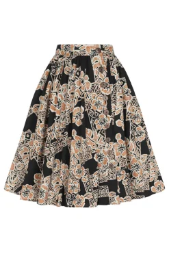 Hell Bunny Dominique 50's Skirt Black Hot