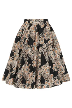 Hell Bunny Dominique 50's Skirt Black Hot