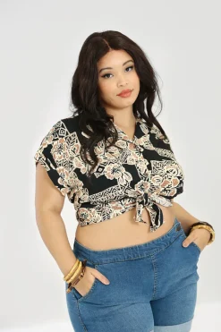 Hell Bunny Dominique Shirt Black Hot