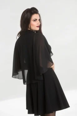 Hell Bunny Draco Blouse Black Hot