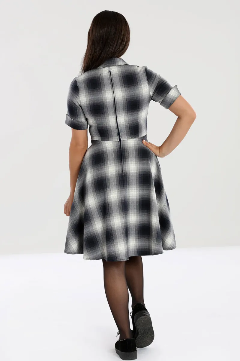 Hell Bunny Eddystone Mid Dress Grey