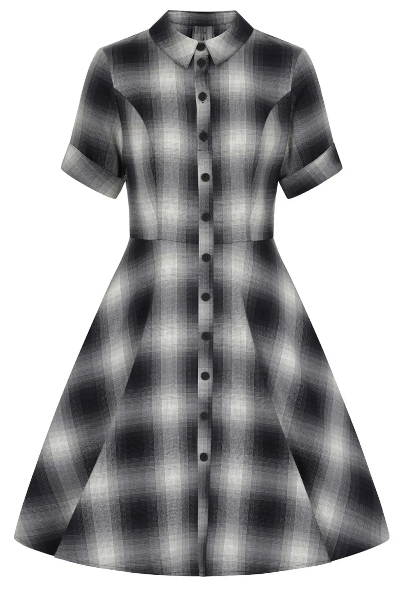 Hell Bunny Eddystone Mid Dress Grey