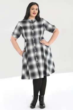 Hell Bunny Eddystone Mid Dress Grey