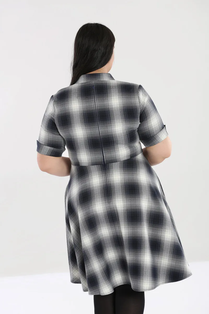 Hell Bunny Eddystone Mid Dress Grey