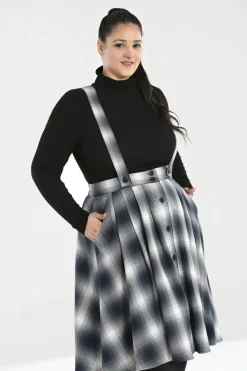 Hell Bunny Eddystone Pinafore Skirt Grey